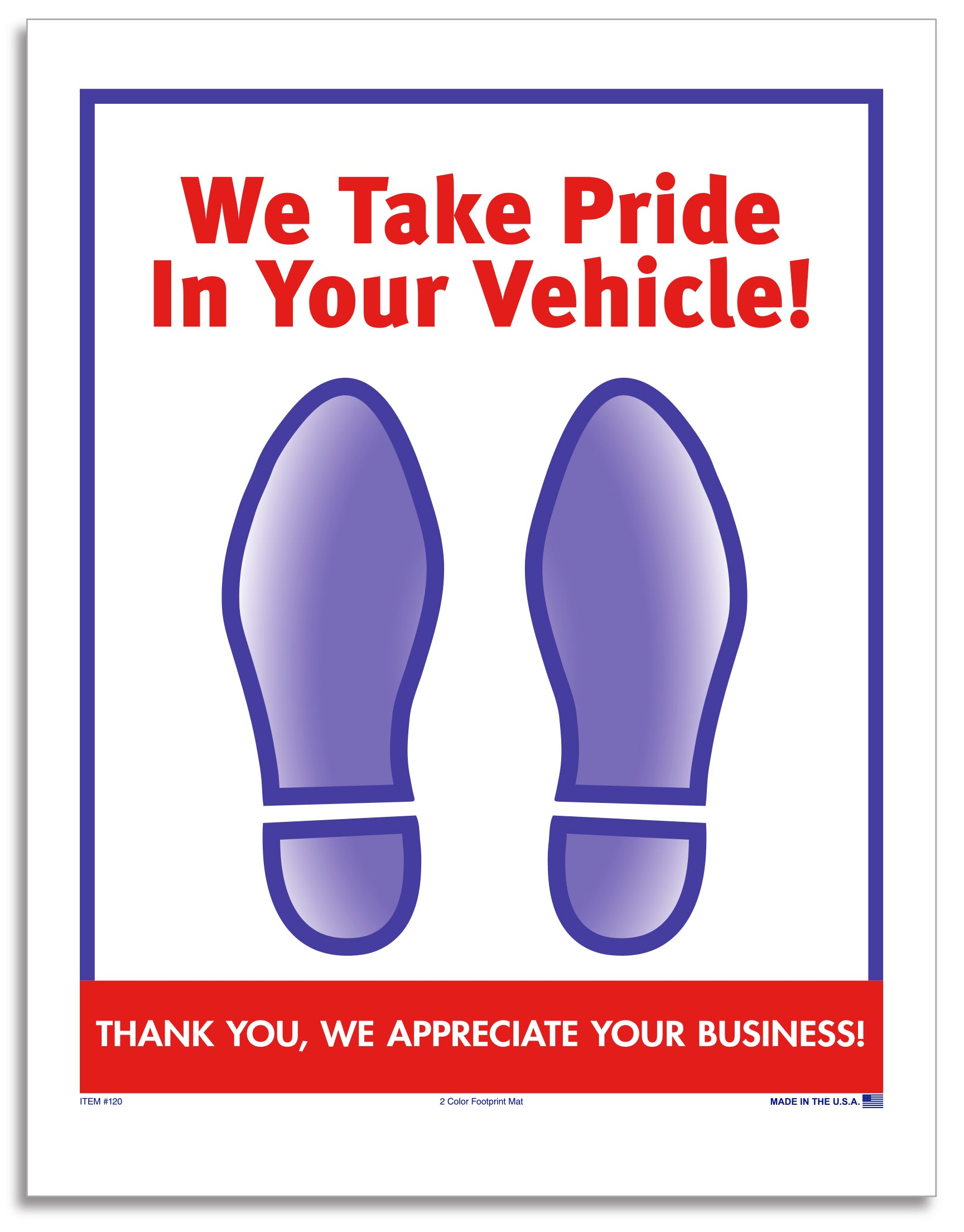 Paper Floor Mats - 2 Color Footprint Mat
