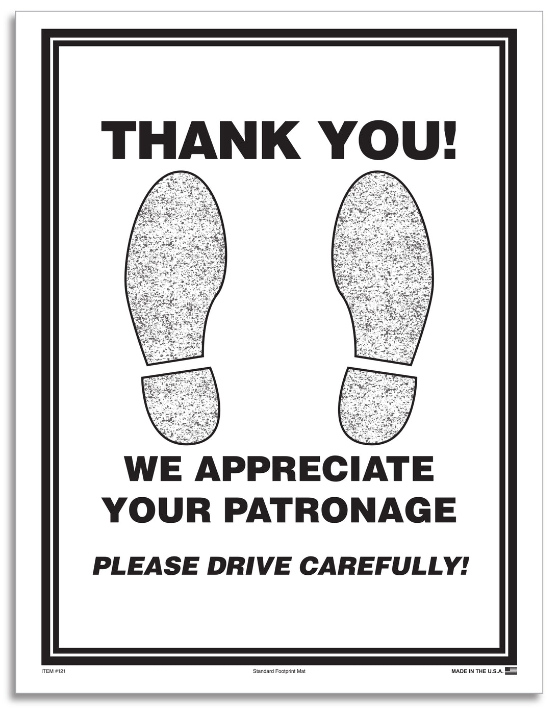 Floor Mat - Paper Footprint - Black, 50#, Box of 500
