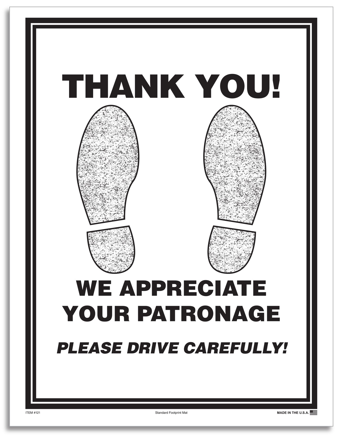 Floor Mat - Paper Footprint - Black, 50#, Box of 500