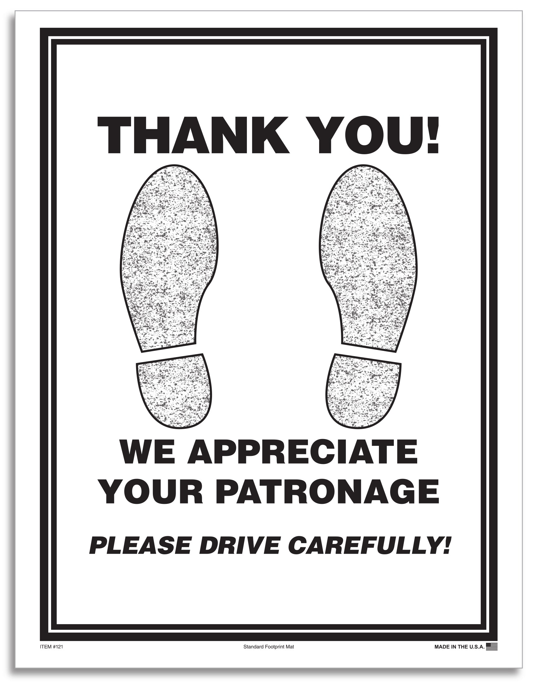 Floor Mat - Paper Footprint - Black, 50#, Box of 500