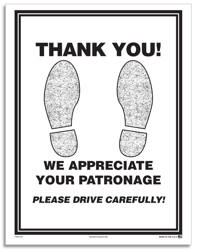 Floor Mat - Paper Footprint - Black, 50#, Box of 500