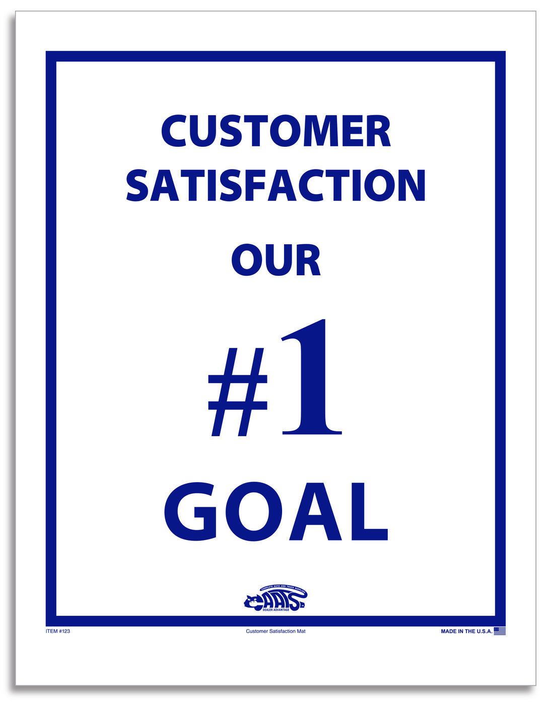 Floor Mat - Clay-Coated 1 Color - Blue "Customer Satisfaction" Box of 500