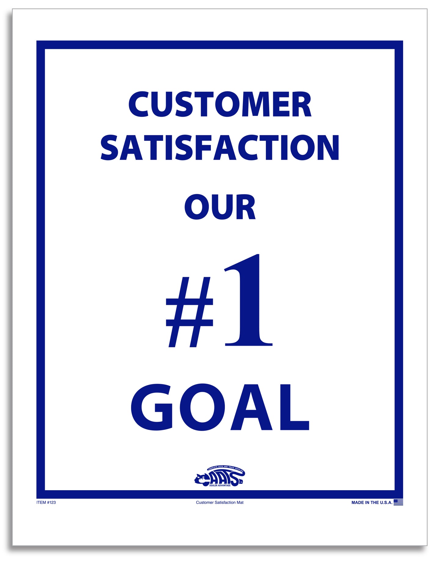 Floor Mat - Clay-Coated 1 Color - Blue "Customer Satisfaction" Box of 500