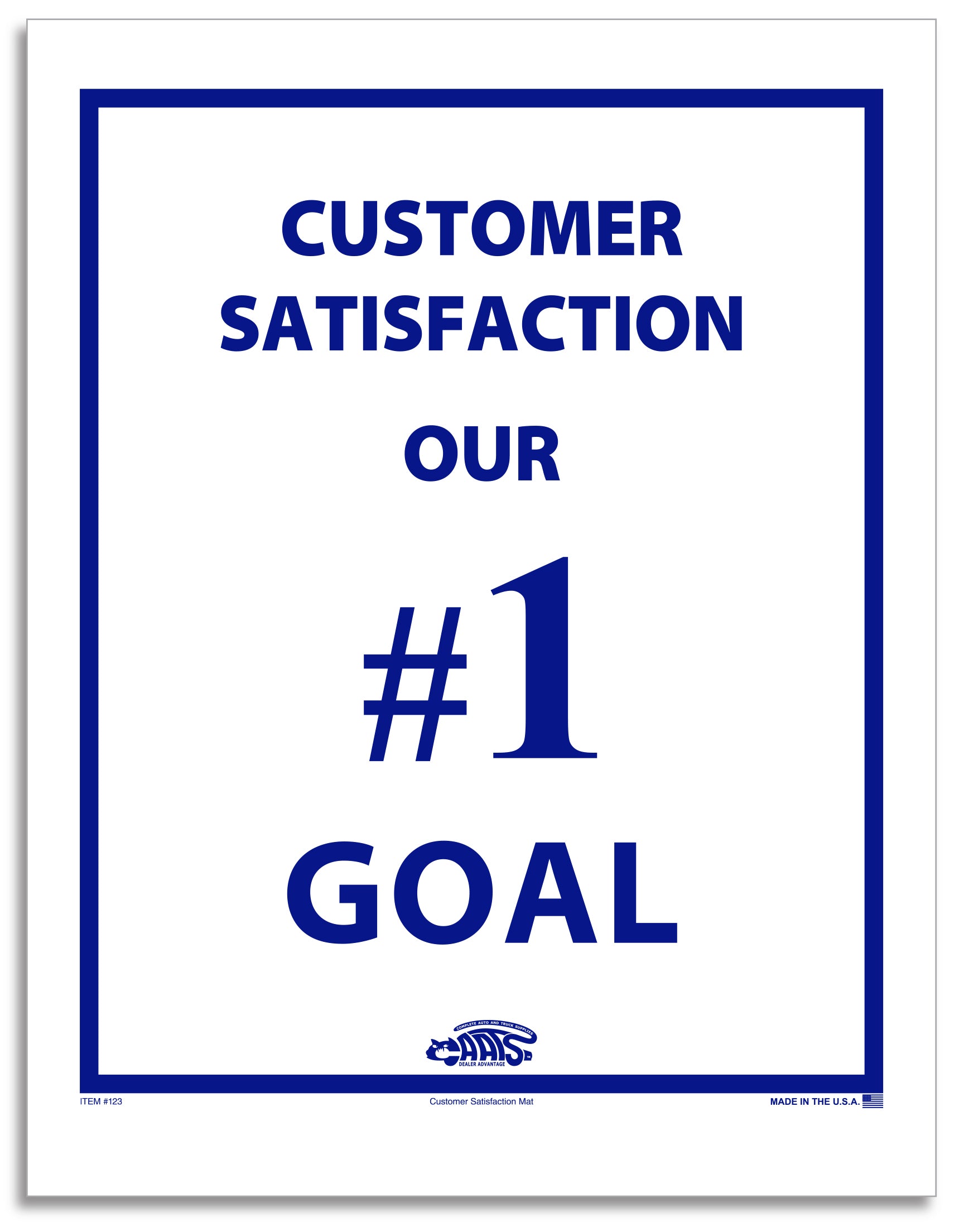 Floor Mat - Clay-Coated 1 Color - Blue "Customer Satisfaction" Box of 500