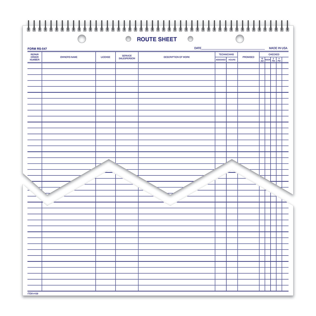 Route Sheets/Appointments - Form #RS-547-SB