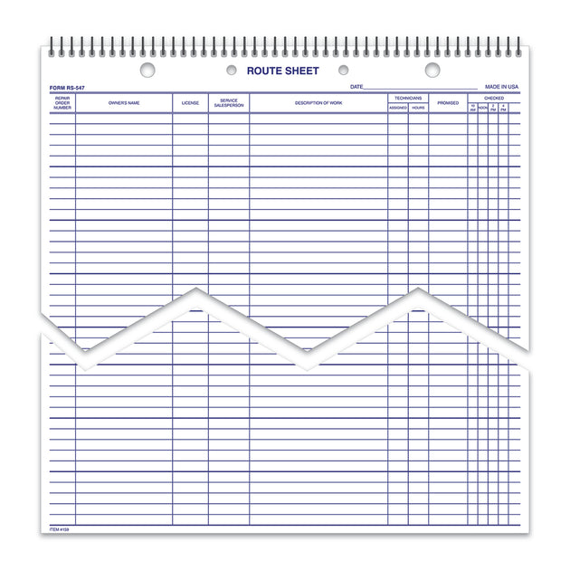 Route Sheets/Appointments - Form #RS-547-SB