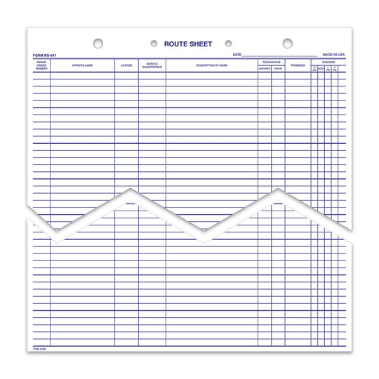Route Sheets/Appointments - Form #RS-547