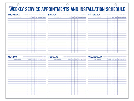 Route Sheets/Appointments - Form #9927