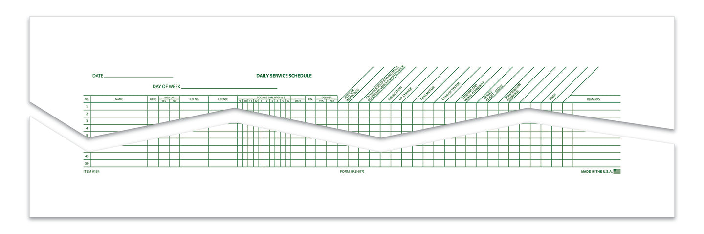 Route Sheets/Appointments - Form #RS67R