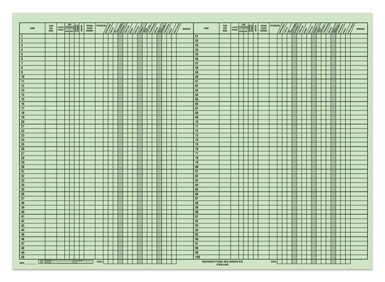 Route Sheets/Appointments - Form #Big Green R/S