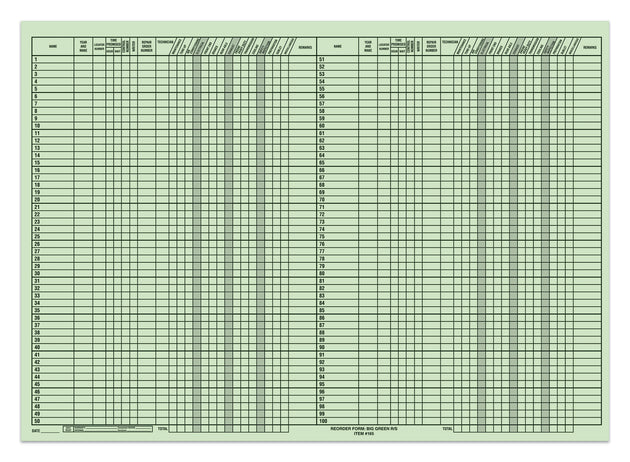 Route Sheets/Appointments - Form #Big Green R/S