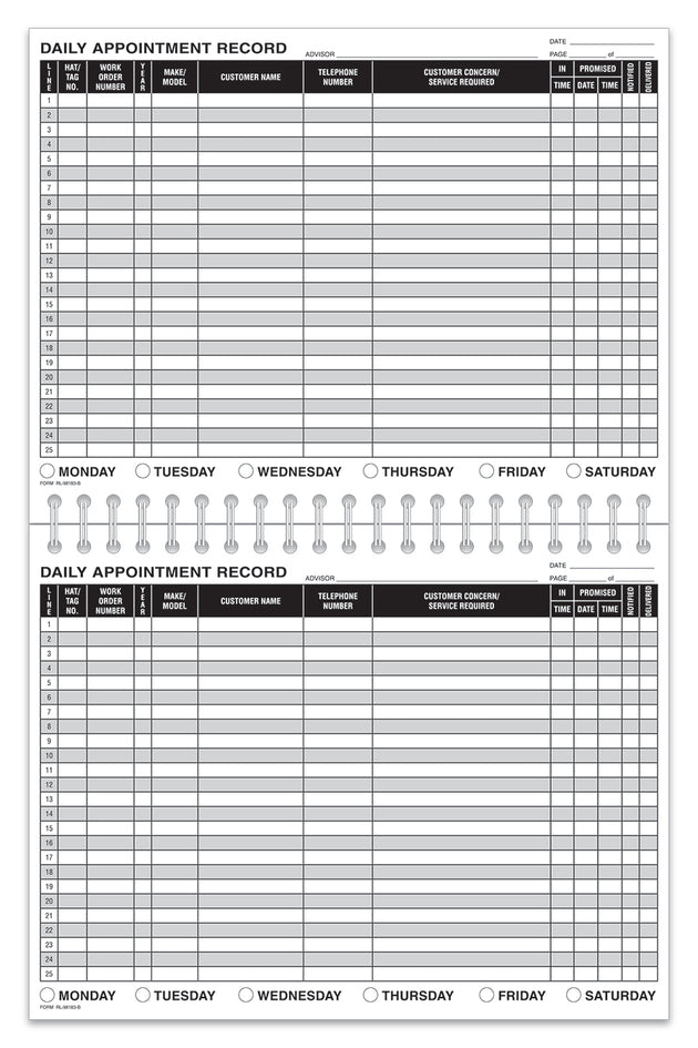 Daily Appointment Record Book