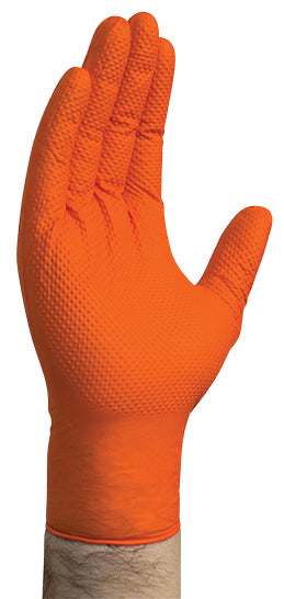 Orange Nitrile Gloves - XLarge - Powder Free, Box of 100