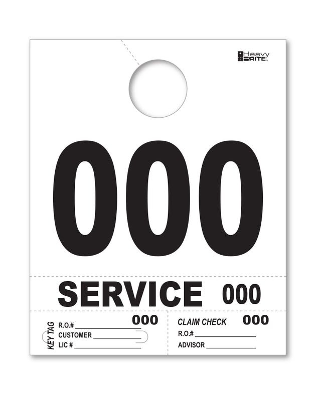 HeavyBrite 4 Part Service Tag Dispatch Numbers