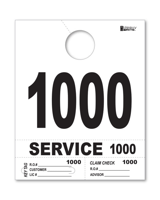 HeavyBrite 4 Part Service Tag Dispatch Numbers