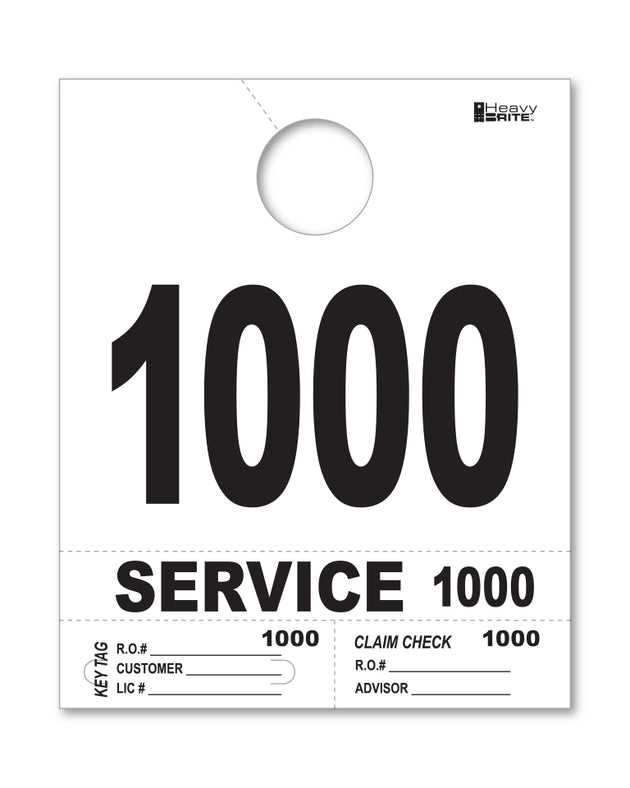 HeavyBrite 4 Part Service Tag Dispatch Numbers