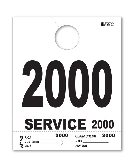 HeavyBrite 4 Part Service Tag Dispatch Numbers