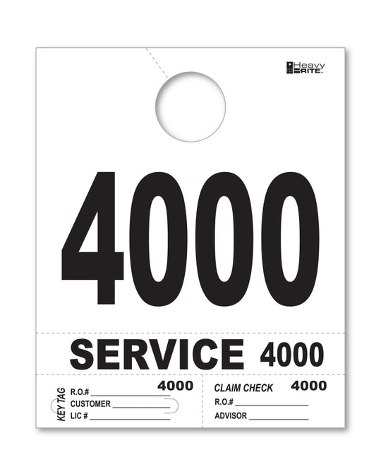 HeavyBrite 4 Part Service Tag Dispatch Numbers