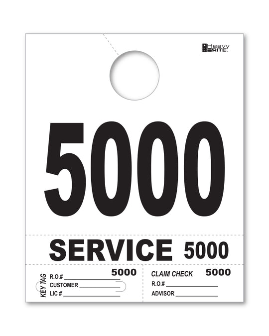 HeavyBrite 4 Part Service Tag Dispatch Numbers