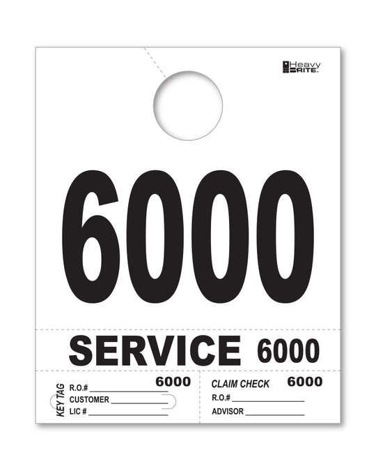 HeavyBrite 4 Part Service Tag Dispatch Numbers