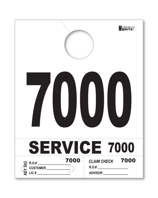 HeavyBrite 4 Part Service Tag Dispatch Numbers