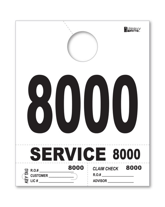 HeavyBrite 4 Part Service Tag Dispatch Numbers