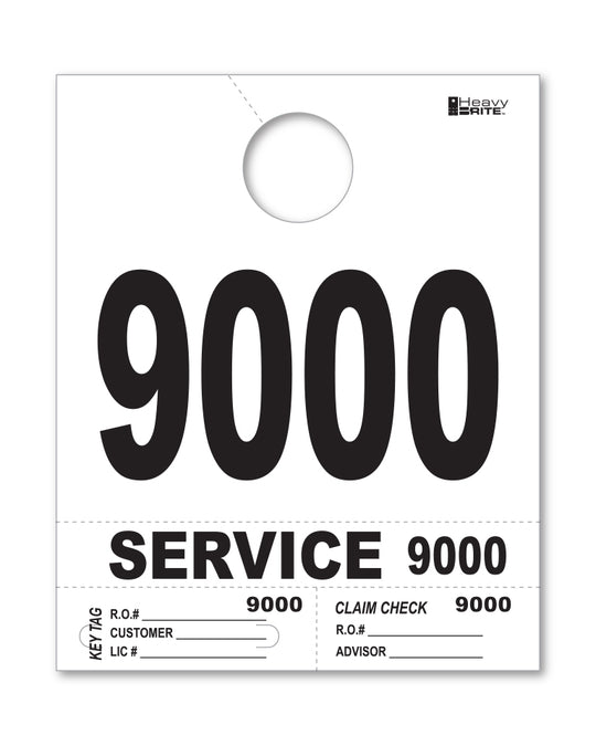 HeavyBrite 4 Part Service Tag Dispatch Numbers