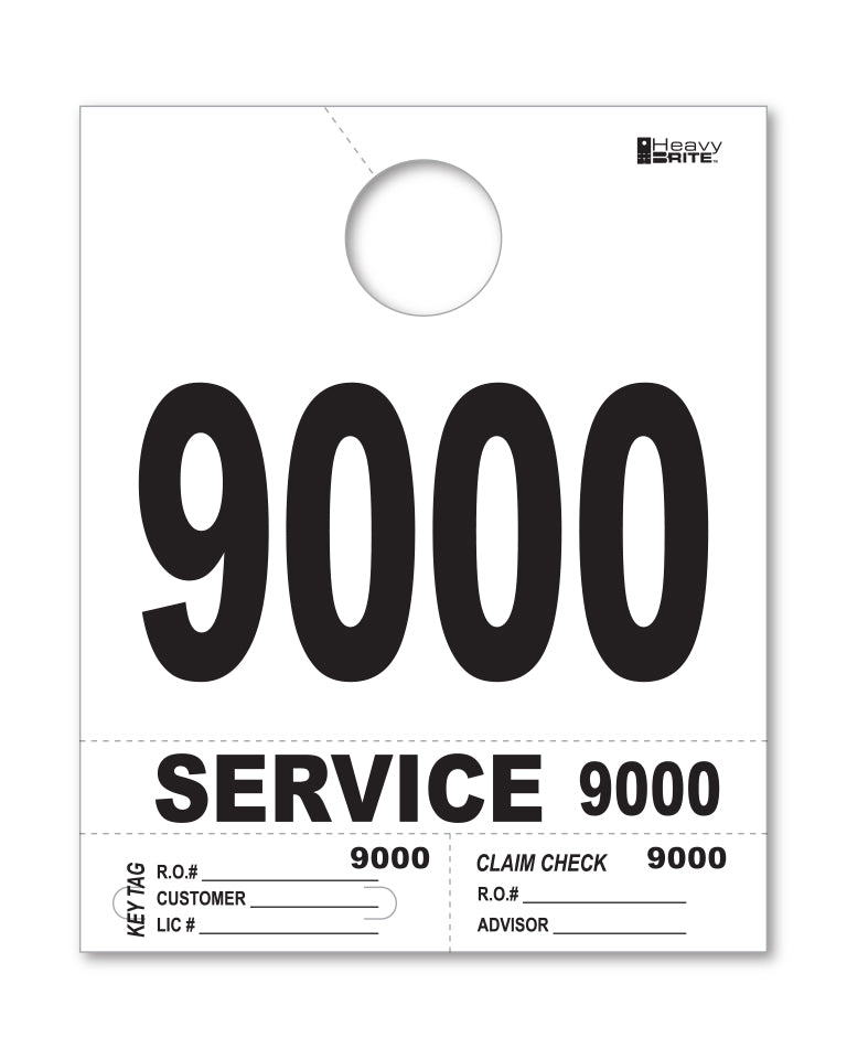 HeavyBrite 4 Part Service Tag Dispatch Numbers