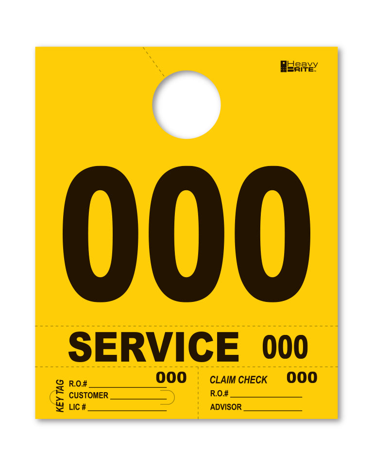 HeavyBrite 4 Part Service Tag Dispatch Numbers