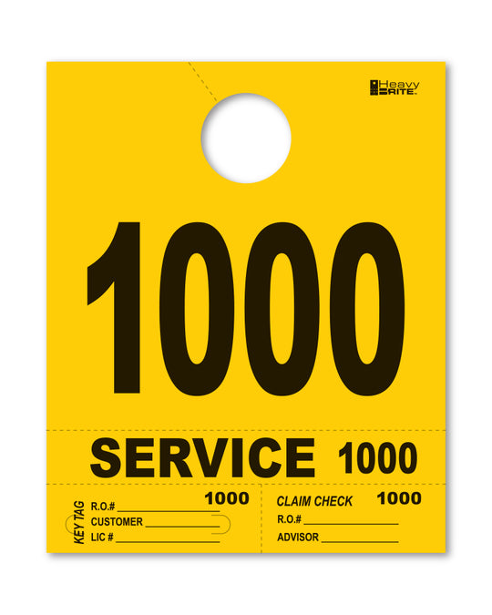 HeavyBrite 4 Part Service Tag Dispatch Numbers