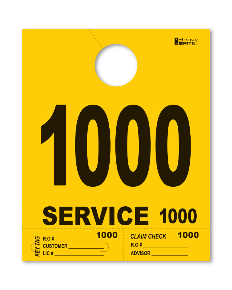 HeavyBrite 4 Part Service Tag Dispatch Numbers