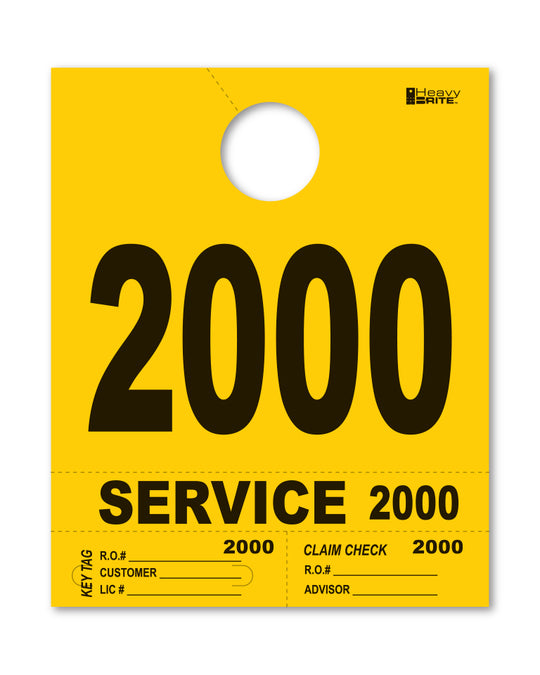 HeavyBrite 4 Part Service Tag Dispatch Numbers