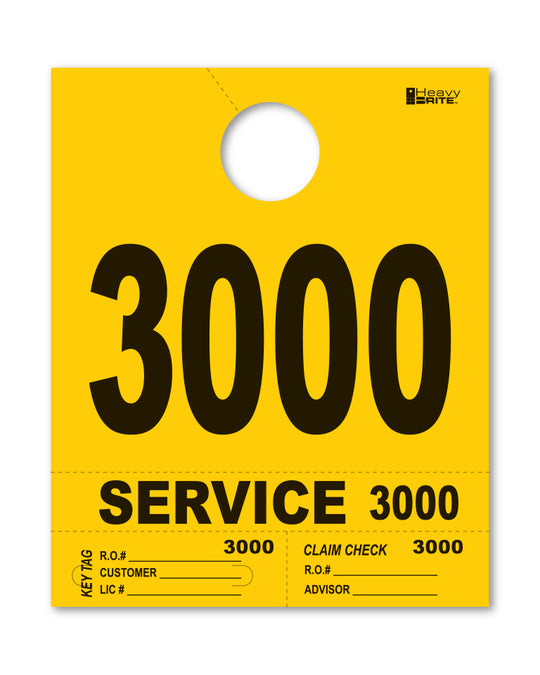 HeavyBrite 4 Part Service Tag Dispatch Numbers
