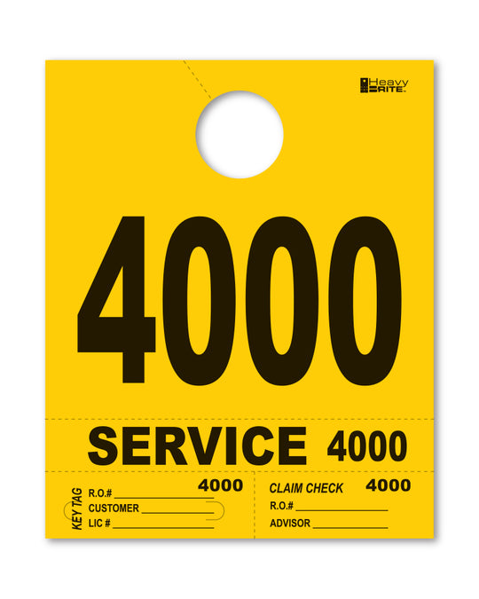 HeavyBrite 4 Part Service Tag Dispatch Numbers