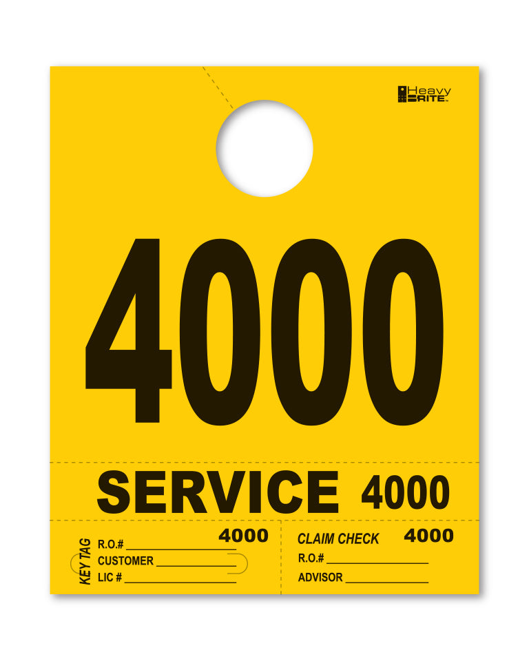 HeavyBrite 4 Part Service Tag Dispatch Numbers