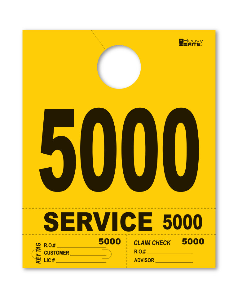 HeavyBrite 4 Part Service Tag Dispatch Numbers