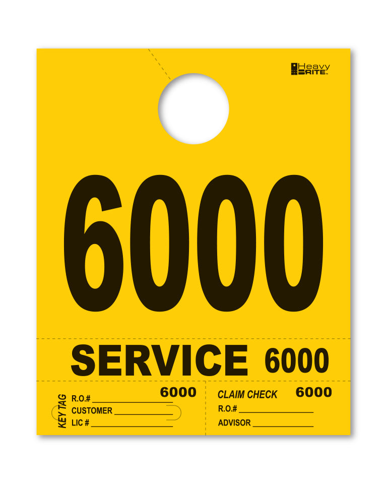 HeavyBrite 4 Part Service Tag Dispatch Numbers