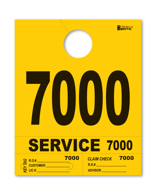 HeavyBrite 4 Part Service Tag Dispatch Numbers