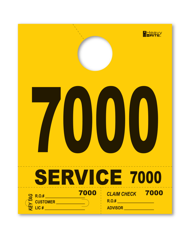 HeavyBrite 4 Part Service Tag Dispatch Numbers
