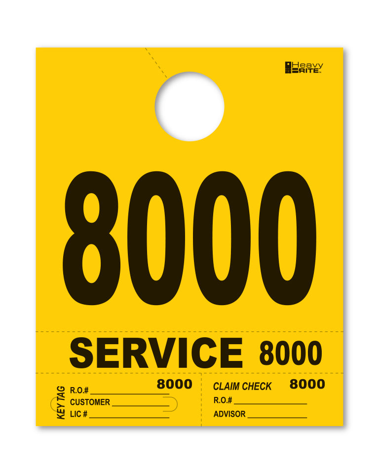 HeavyBrite 4 Part Service Tag Dispatch Numbers