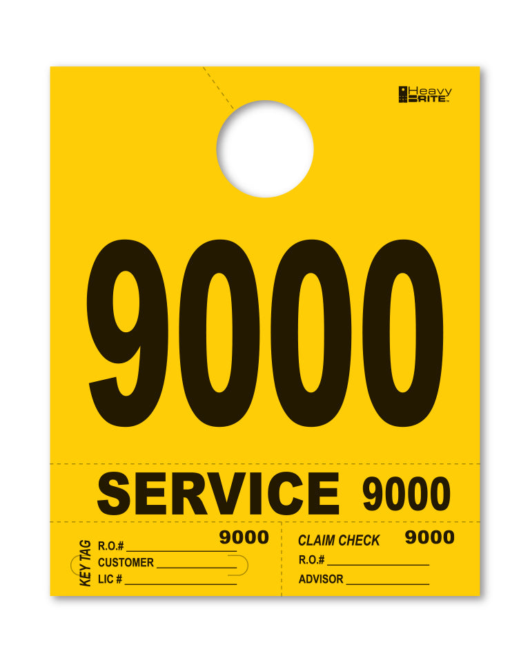 HeavyBrite 4 Part Service Tag Dispatch Numbers