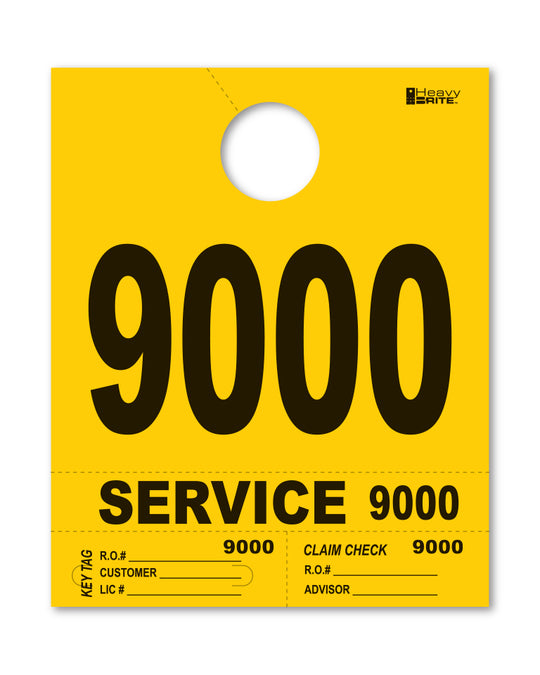 HeavyBrite 4 Part Service Tag Dispatch Numbers