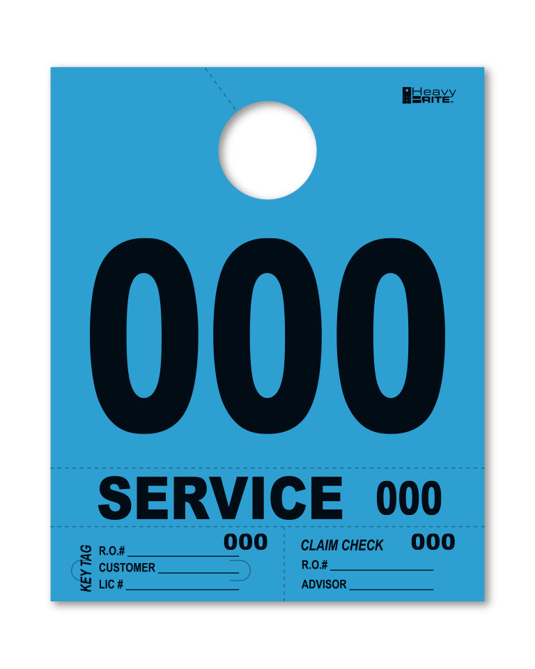HeavyBrite 4 Part Service Tag Dispatch Numbers