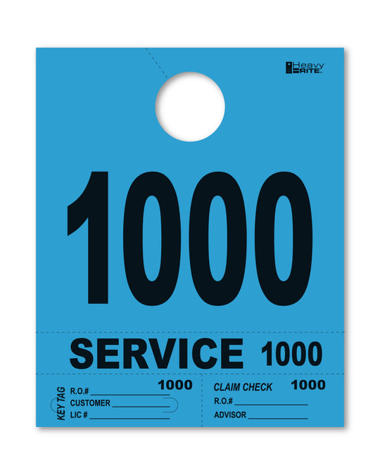 HeavyBrite 4 Part Service Tag Dispatch Numbers