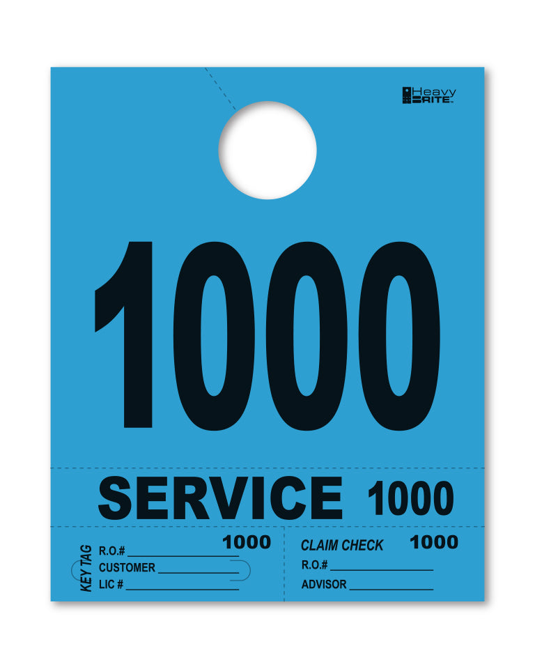 HeavyBrite 4 Part Service Tag Dispatch Numbers