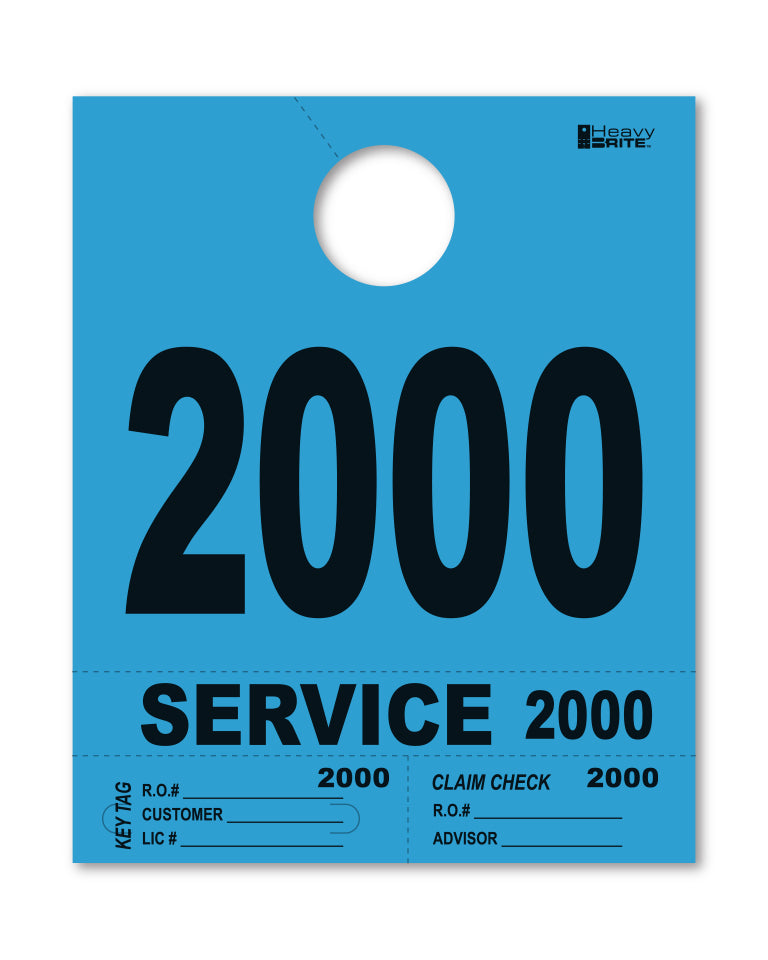 HeavyBrite 4 Part Service Tag Dispatch Numbers