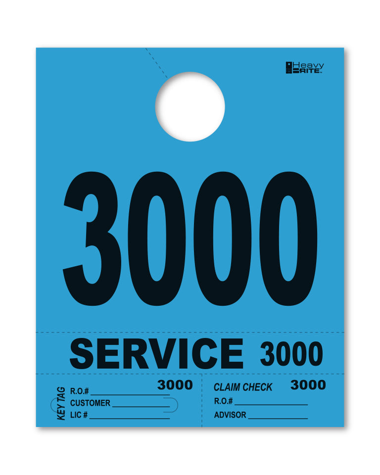 HeavyBrite 4 Part Service Tag Dispatch Numbers
