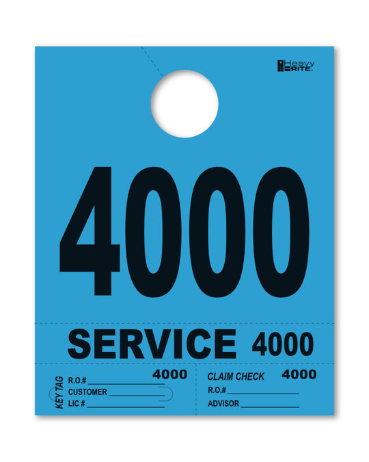HeavyBrite 4 Part Service Tag Dispatch Numbers