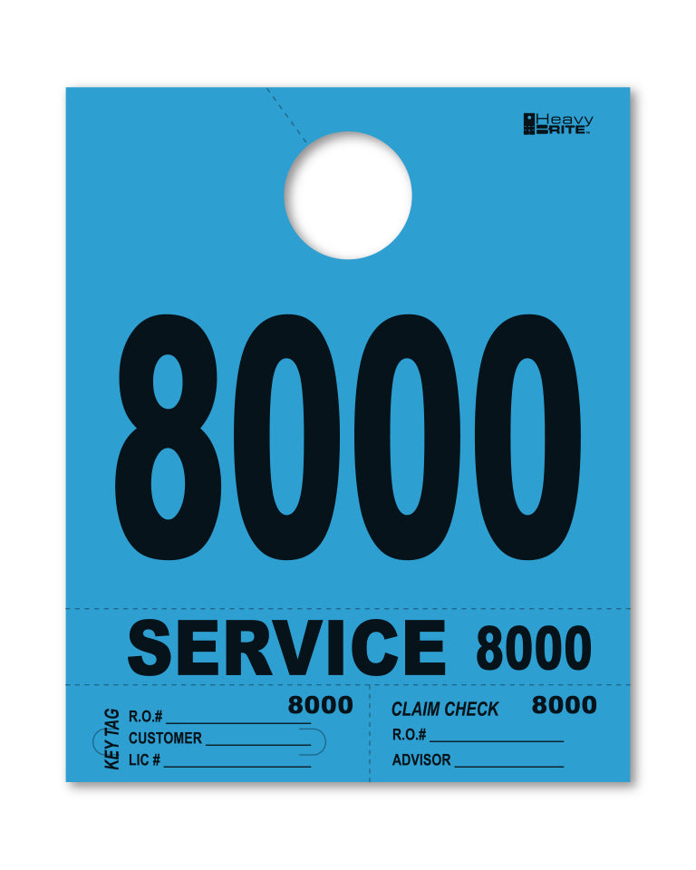 HeavyBrite 4 Part Service Tag Dispatch Numbers