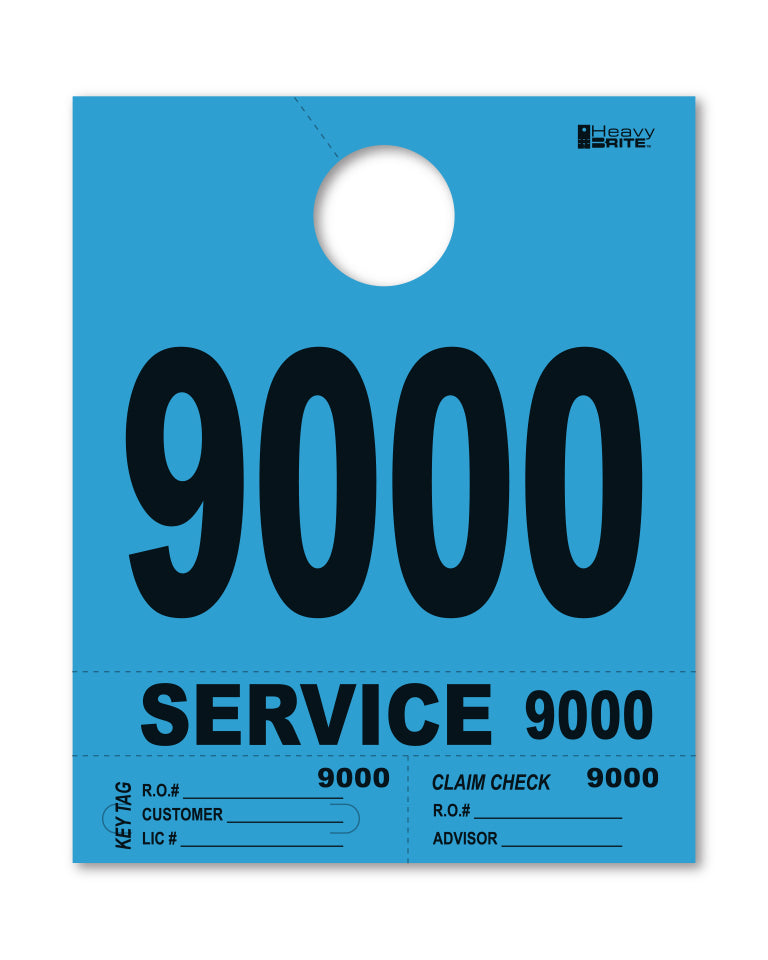 HeavyBrite 4 Part Service Tag Dispatch Numbers